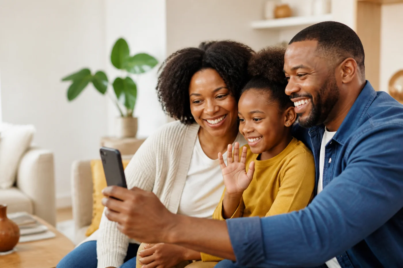 A family staying connected across borders